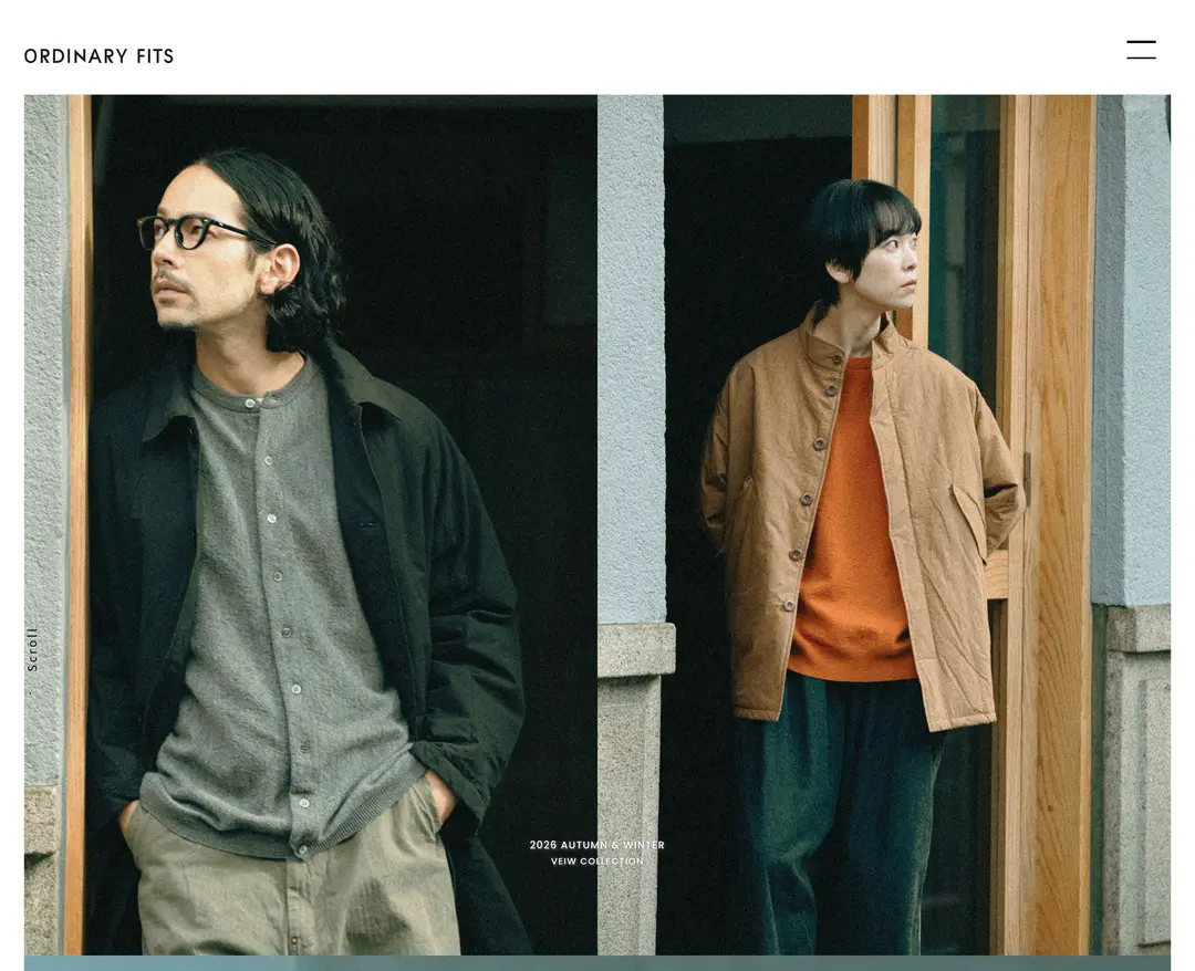 ORDINARY FITS — 패션 소개 웹사이트 디자인 레퍼런스