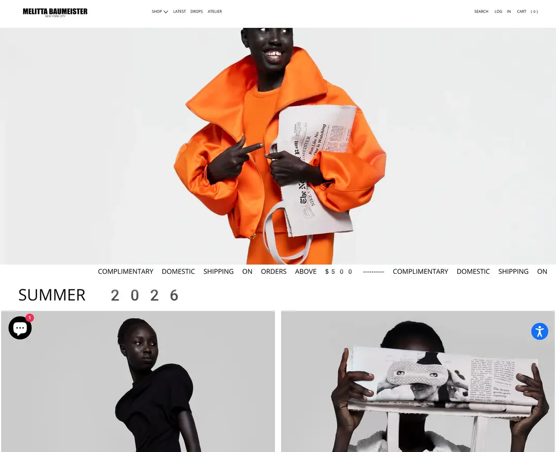 Melitta Baumeister — 패션 쇼핑몰 웹사이트 디자인 레퍼런스