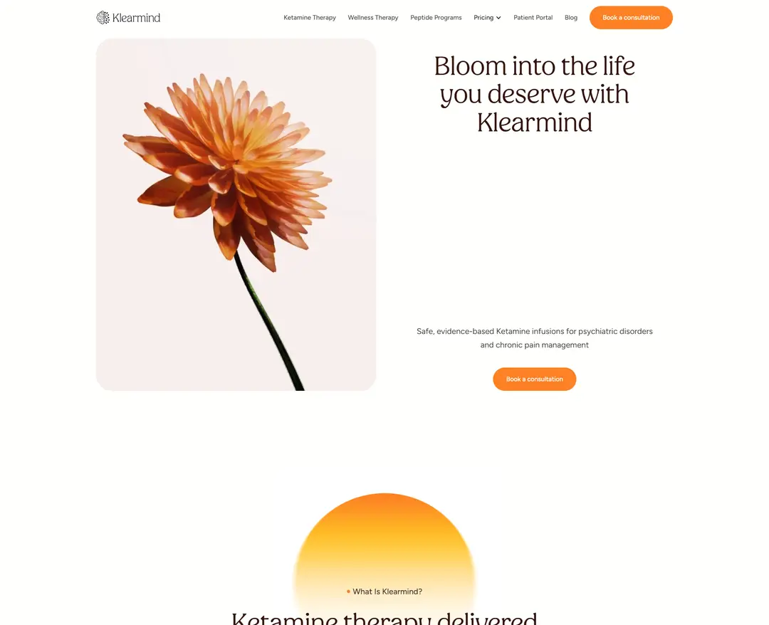 Klearmind Clinics — 병원/의료 소개 웹사이트 디자인 레퍼런스