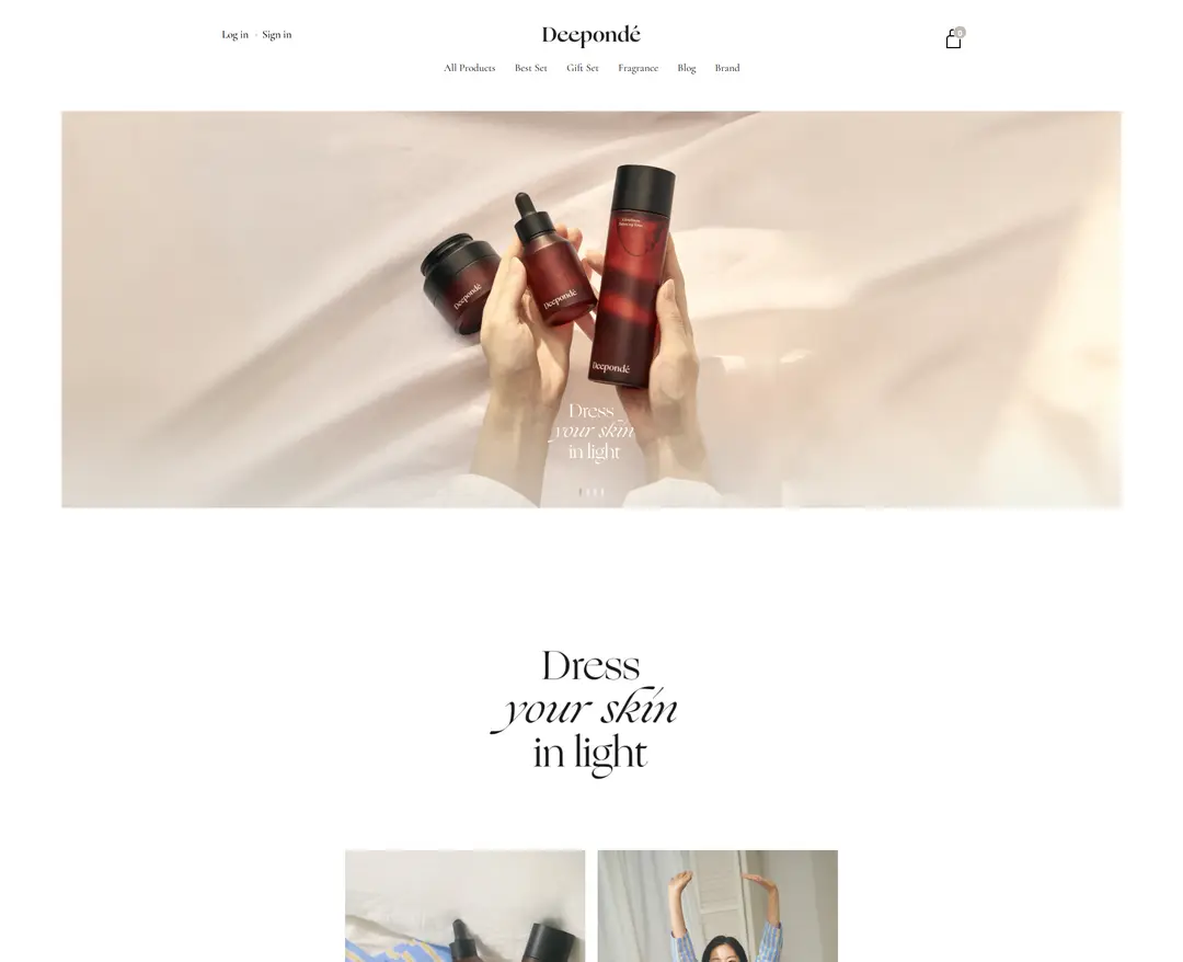 디폰데 — 화장품 쇼핑몰 웹사이트 디자인 레퍼런스