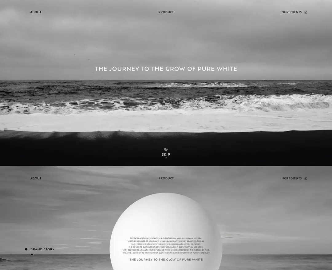 RYOAN — 화장품 소개 웹사이트 디자인 레퍼런스