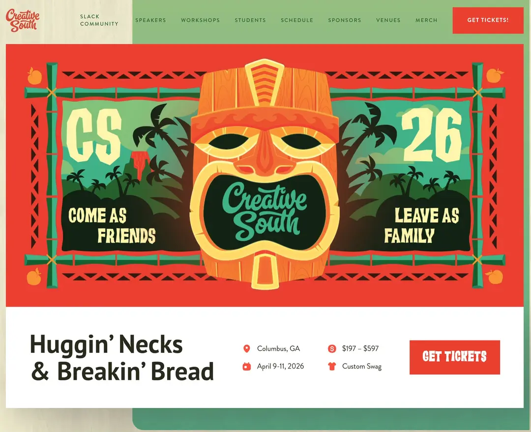 Creative South — 기타 랜딩페이지 웹사이트 디자인 레퍼런스