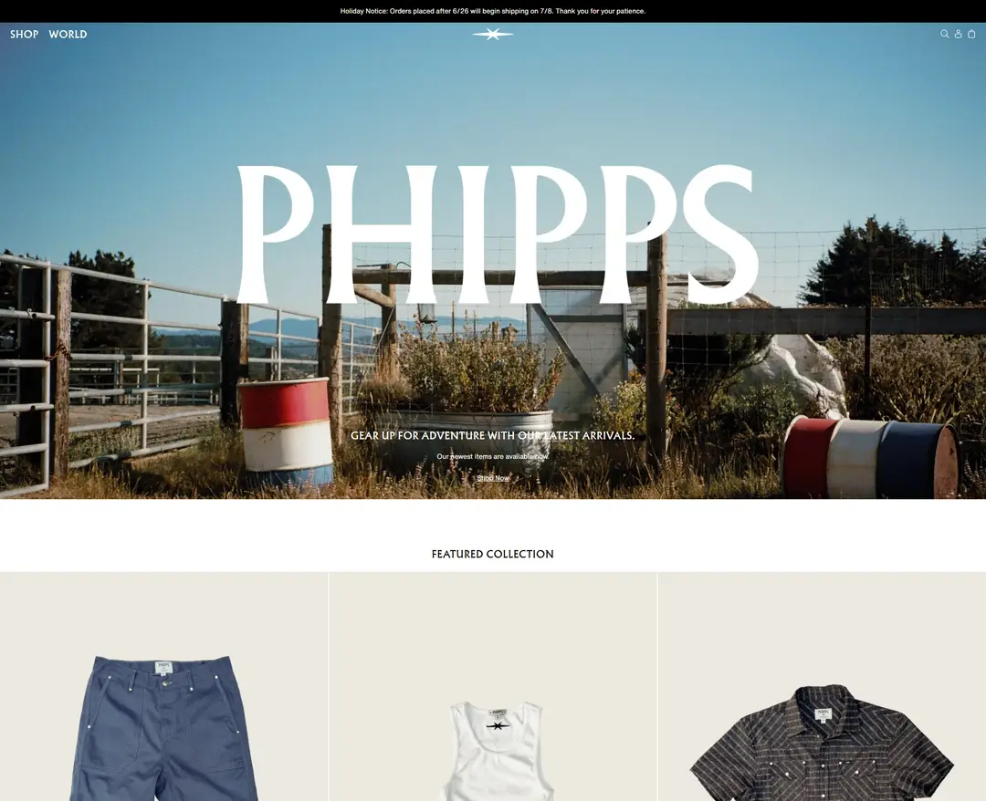 PHIPPS — 패션 쇼핑몰 웹사이트 디자인 레퍼런스