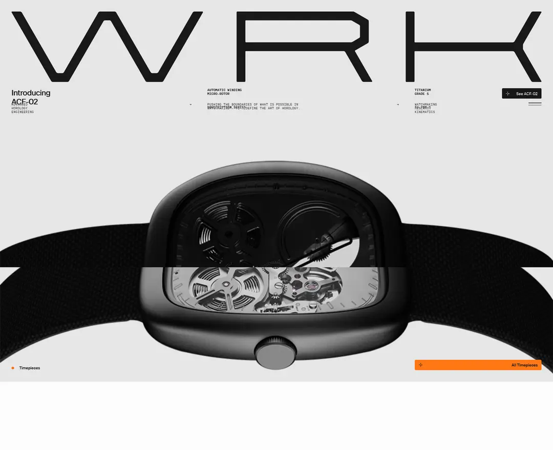 Advanced Horology Engineering — 패션 소개 웹사이트 디자인 레퍼런스