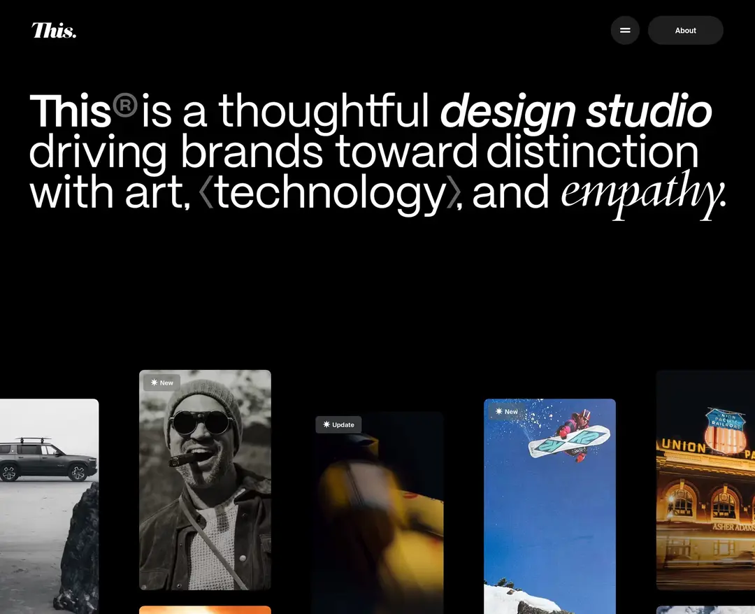 This Design — 기타 소개 웹사이트 디자인 레퍼런스