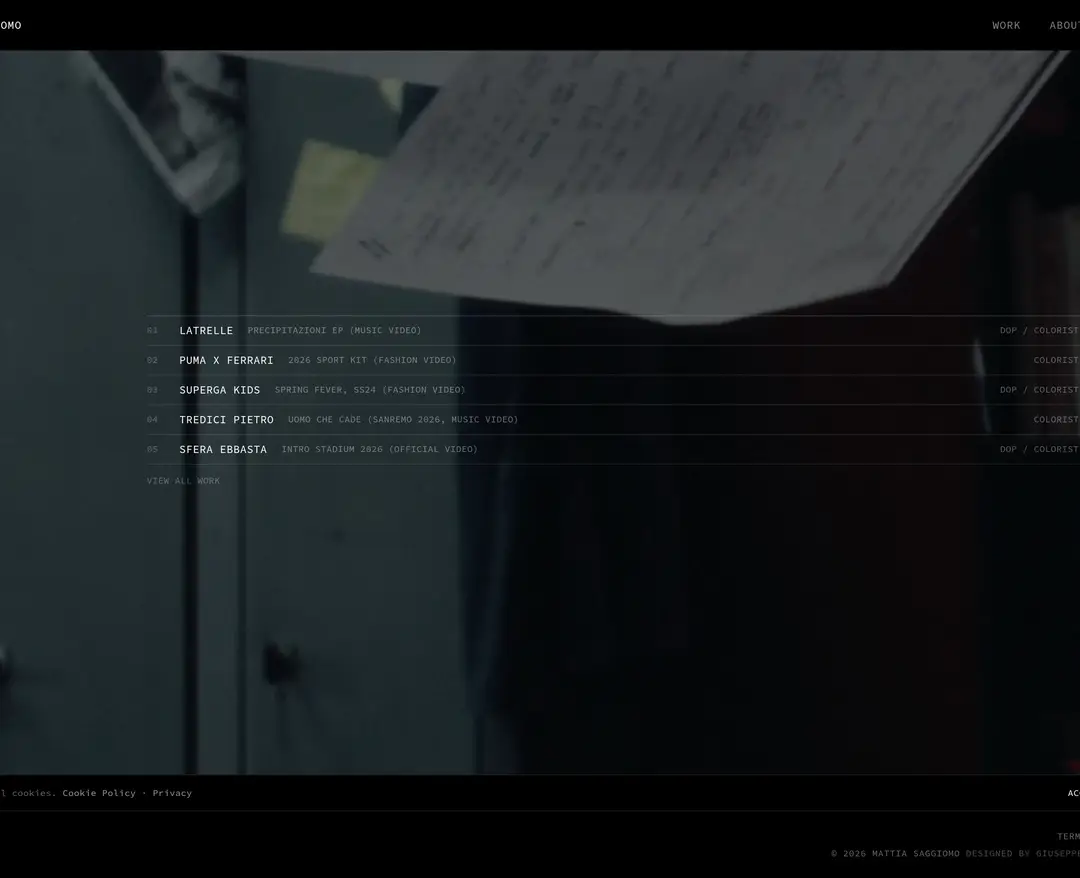 Mattia Saggiomo — 기타 포트폴리오 웹사이트 디자인 레퍼런스