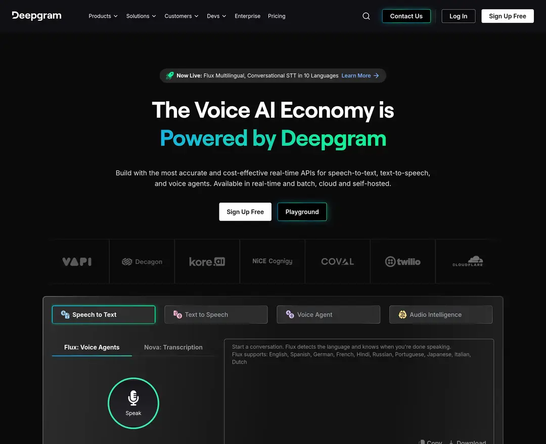 Deepgram — IT/스타트업 플랫폼 웹사이트 디자인 레퍼런스