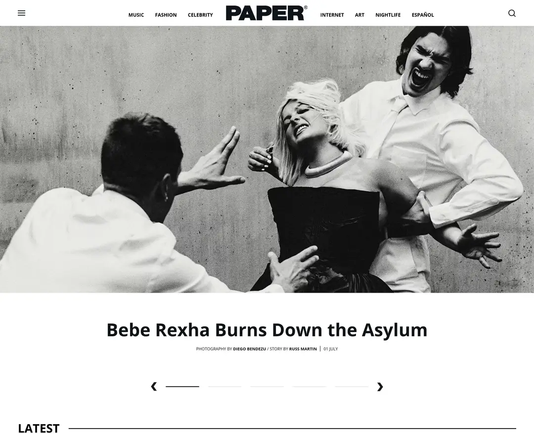 PAPER Magazine — 기타 콘텐츠 웹사이트 디자인 레퍼런스