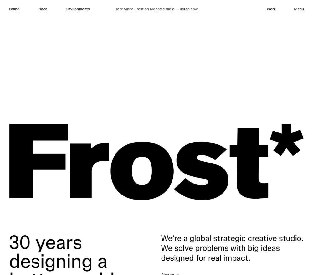 Frost* — 기타 포트폴리오 웹사이트 디자인 레퍼런스