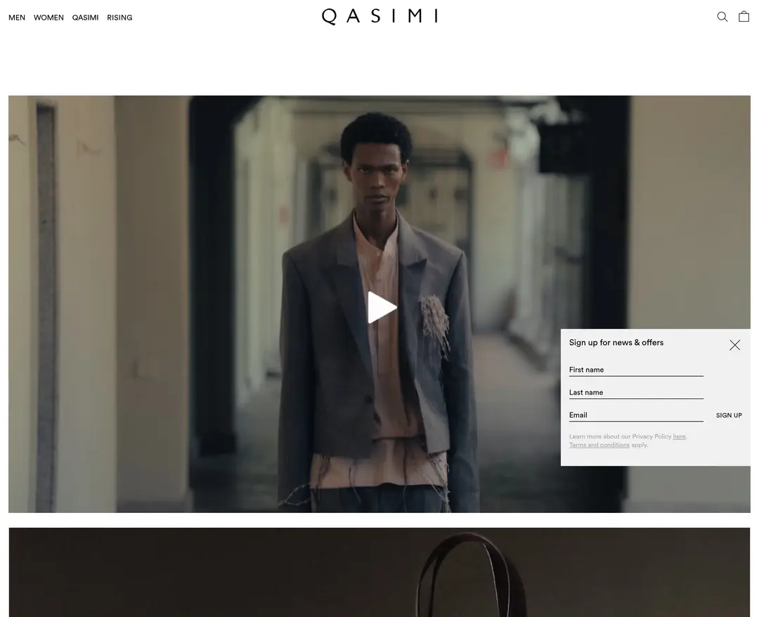 QASIMI — 패션 쇼핑몰 웹사이트 디자인 레퍼런스