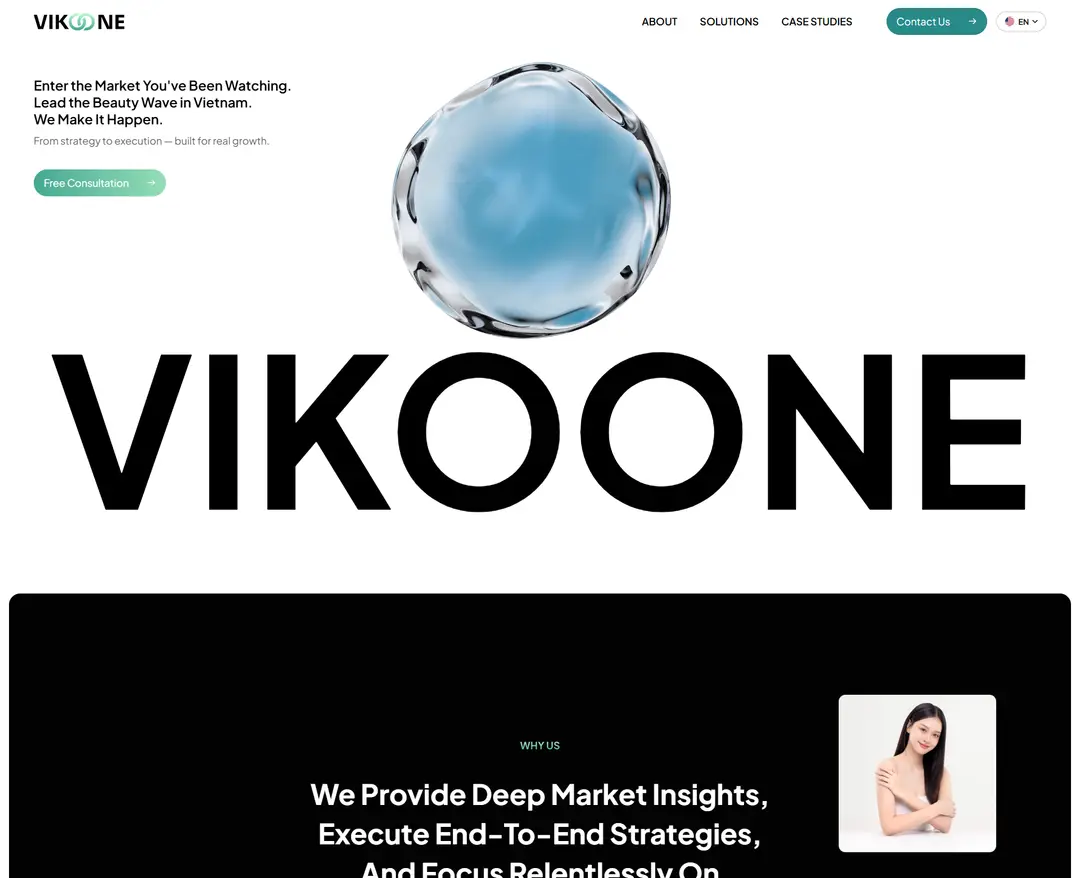 vikoone — 화장품 소개 웹사이트 디자인 레퍼런스