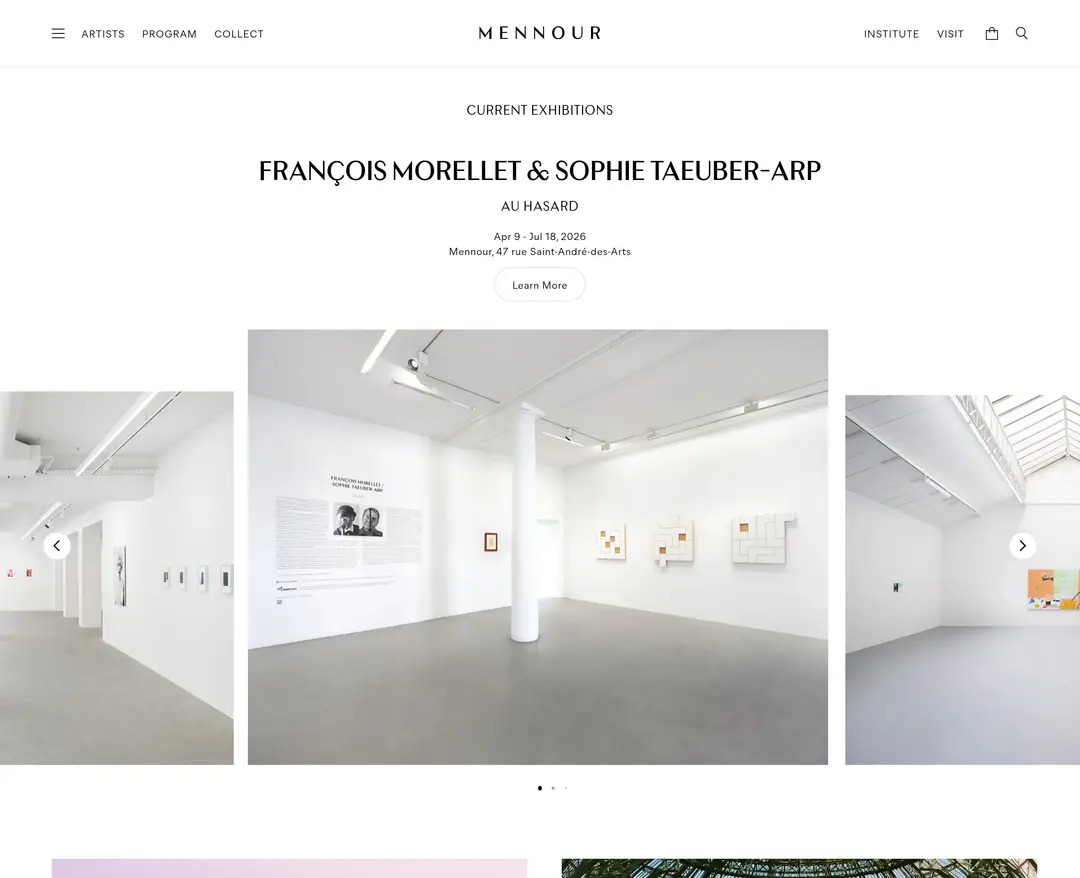 Mennour — 기타 소개 웹사이트 디자인 레퍼런스