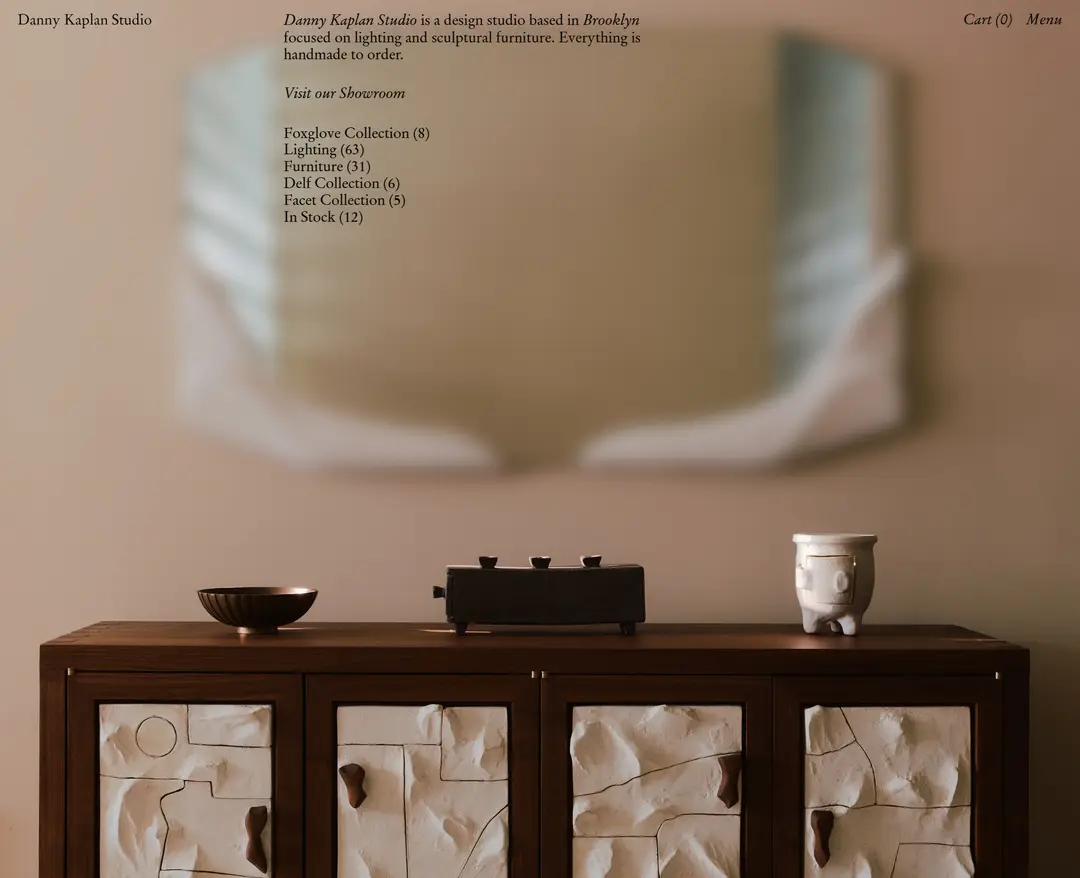Danny Kaplan Studio — 인테리어/가구 쇼핑몰 웹사이트 디자인 레퍼런스