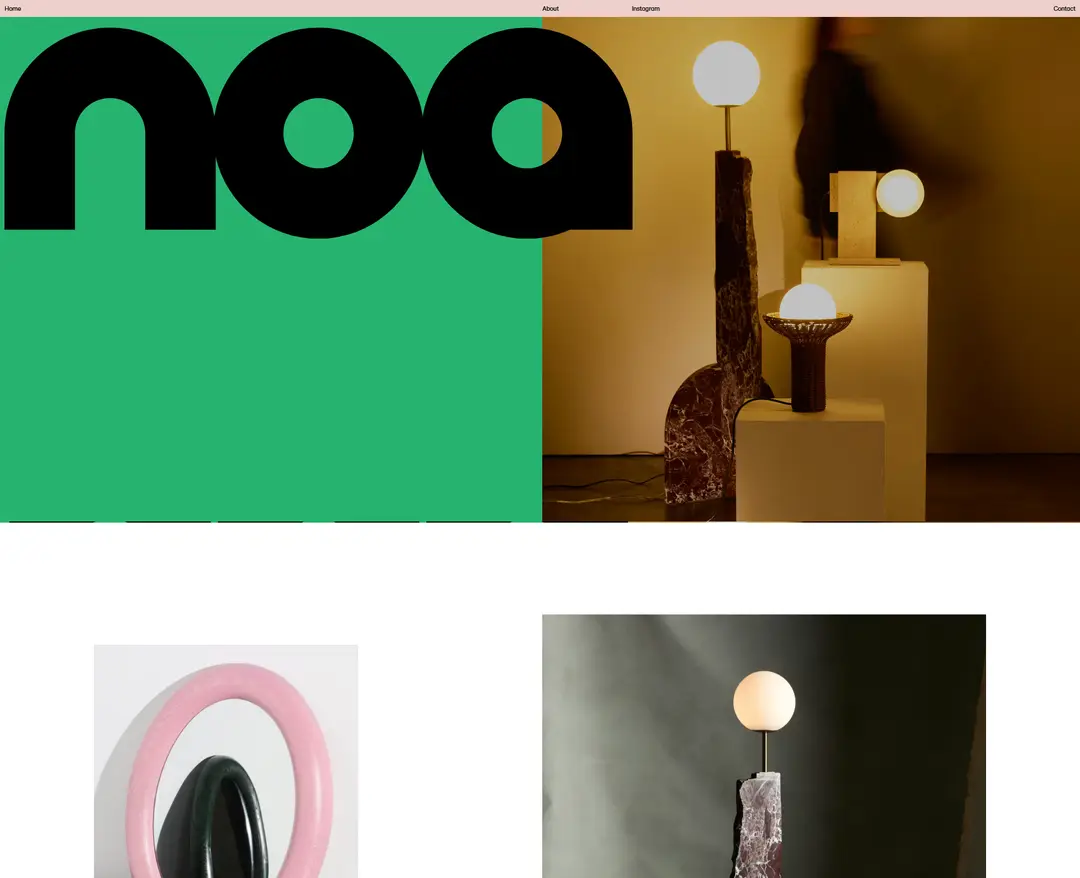 NOA — 인테리어/가구 소개 웹사이트 디자인 레퍼런스