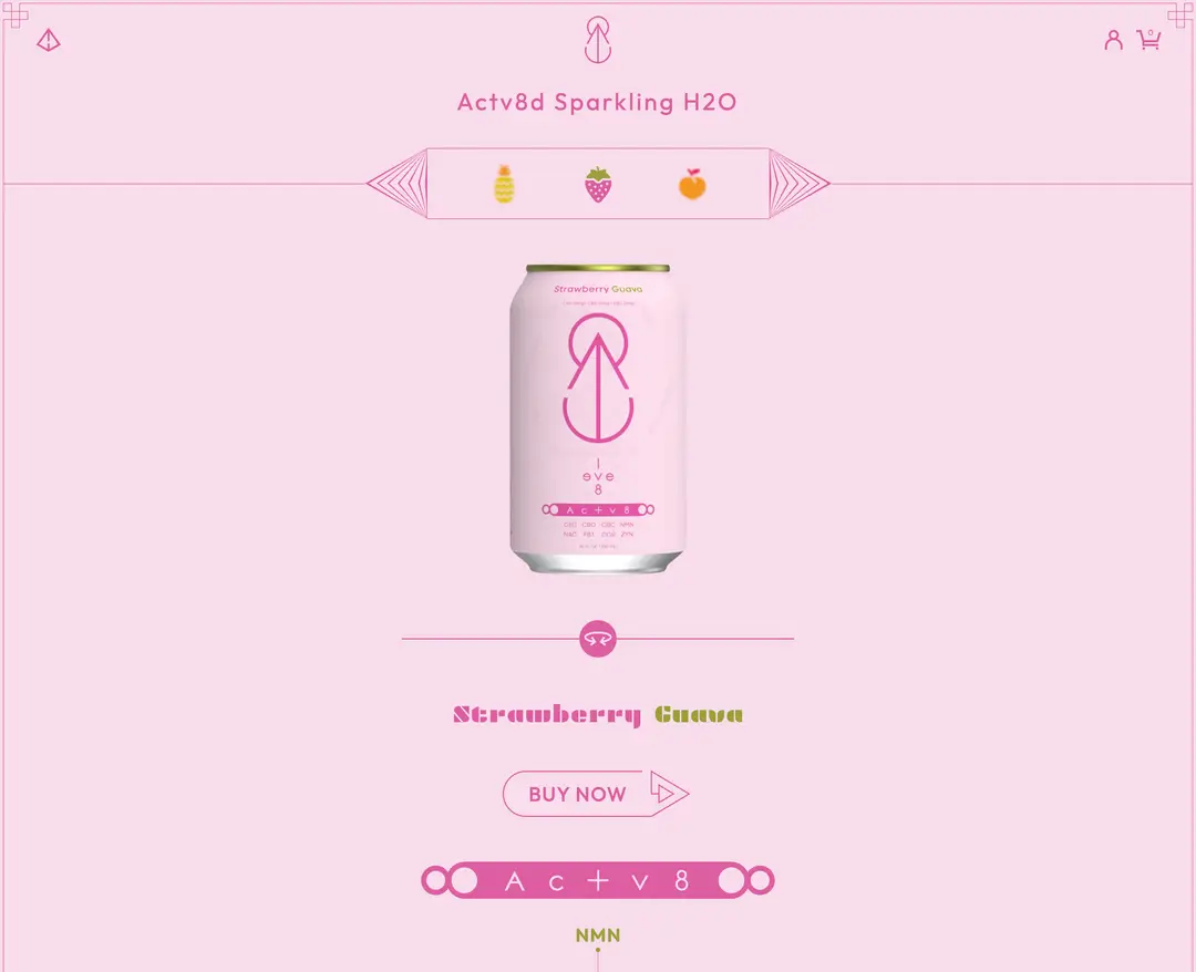 Elev8 H2O — 카페/음식 쇼핑몰 웹사이트 디자인 레퍼런스