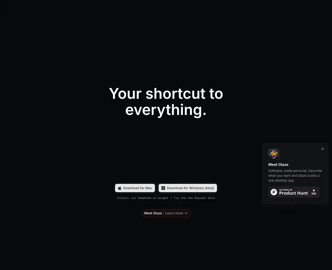 Raycast — IT/스타트업 플랫폼 웹사이트 디자인 레퍼런스