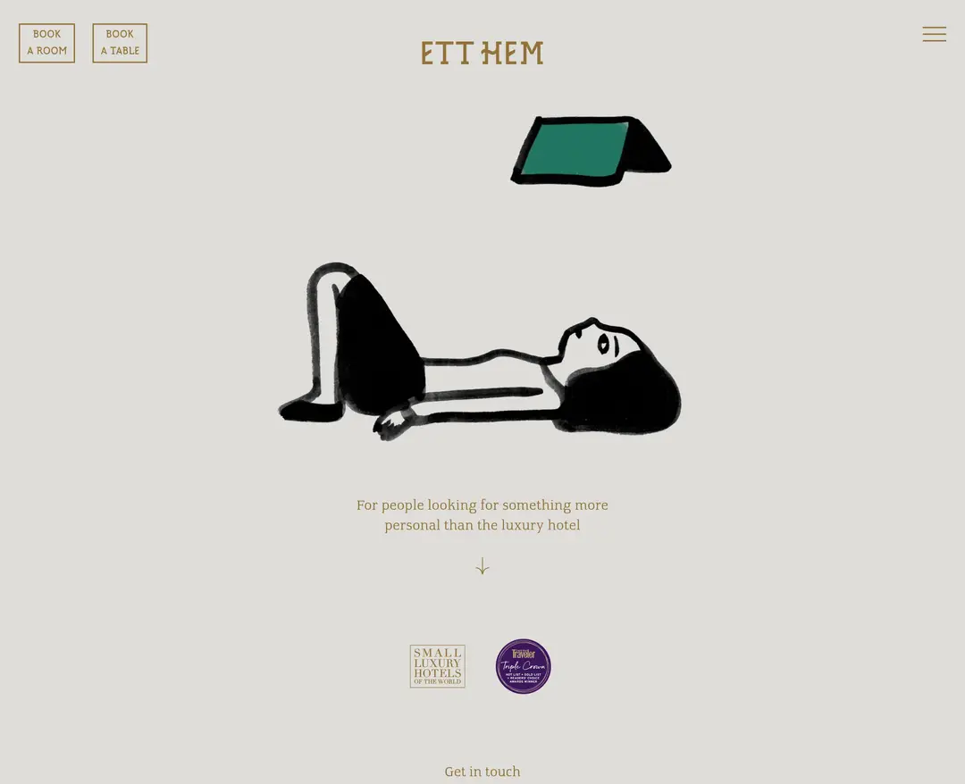 Ett Hem — 여행/호텔 소개 웹사이트 디자인 레퍼런스