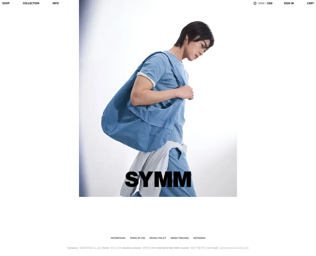 SYMM — 패션 쇼핑몰 웹사이트 디자인 레퍼런스