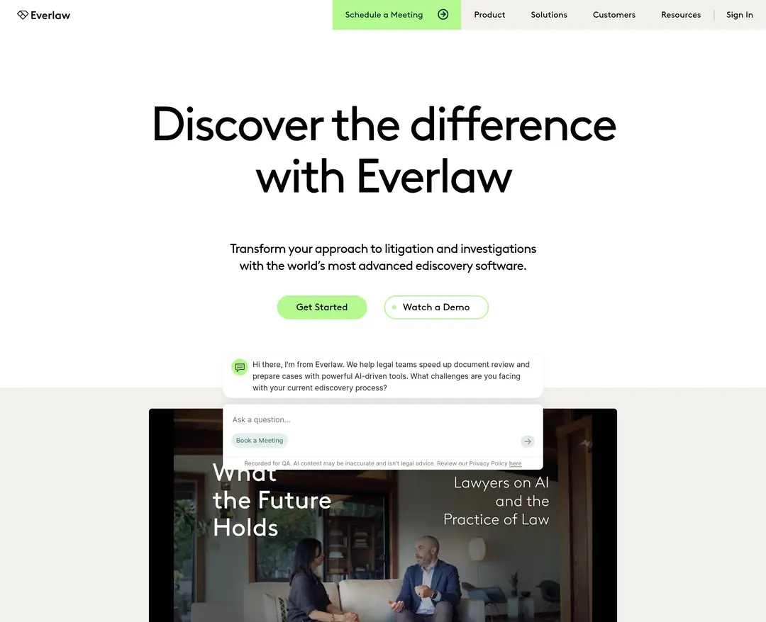 Everlaw — 법률/세무 플랫폼 웹사이트 디자인 레퍼런스