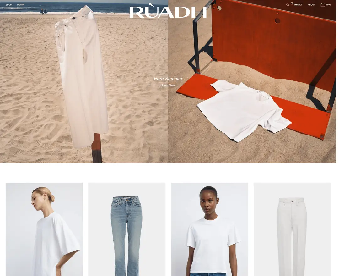 RÙADH — 패션 쇼핑몰 웹사이트 디자인 레퍼런스