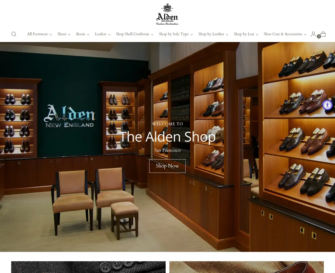 The Alden Shop — 패션 쇼핑몰 웹사이트 디자인 레퍼런스