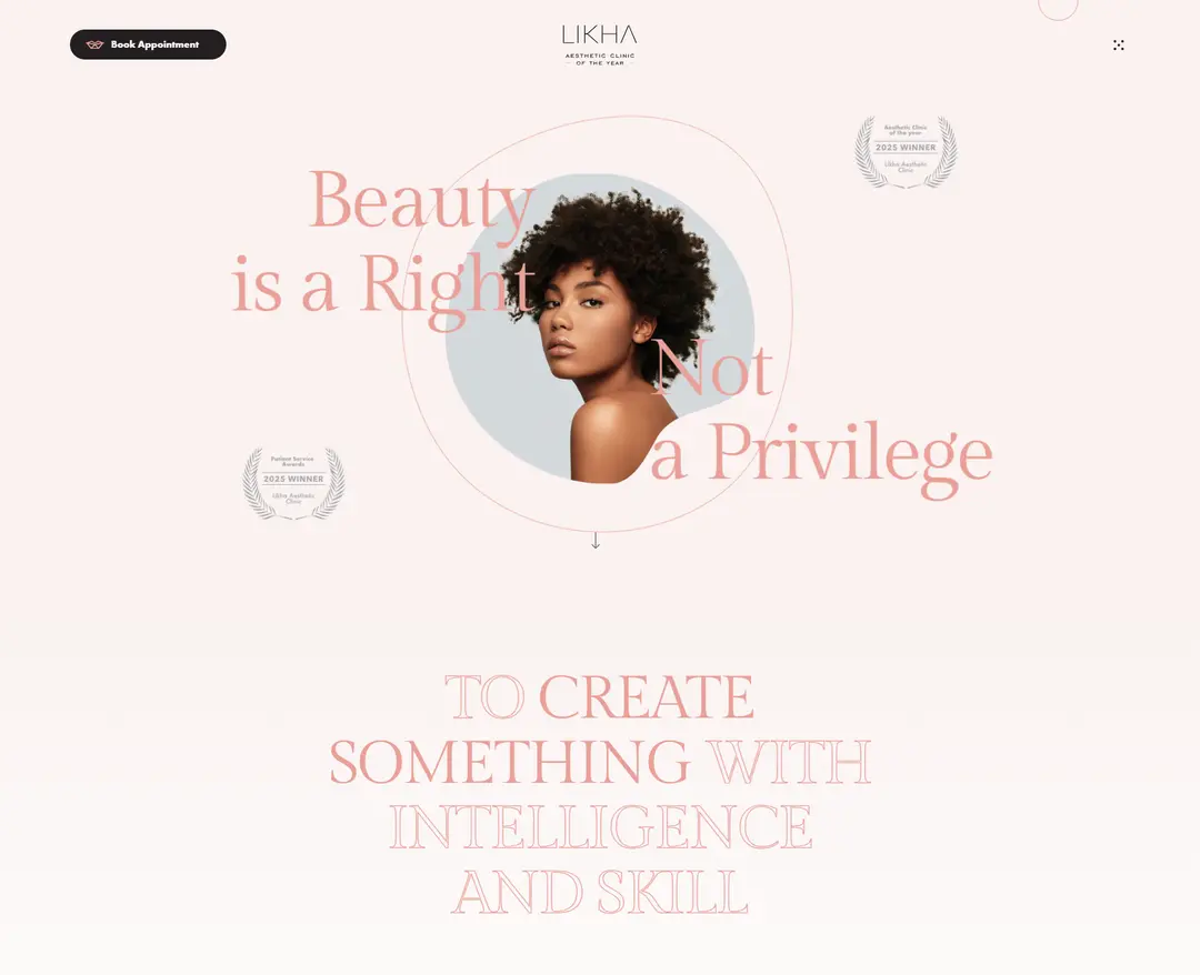Likha Aesthetic Clinic — 화장품 랜딩페이지 웹사이트 디자인 레퍼런스