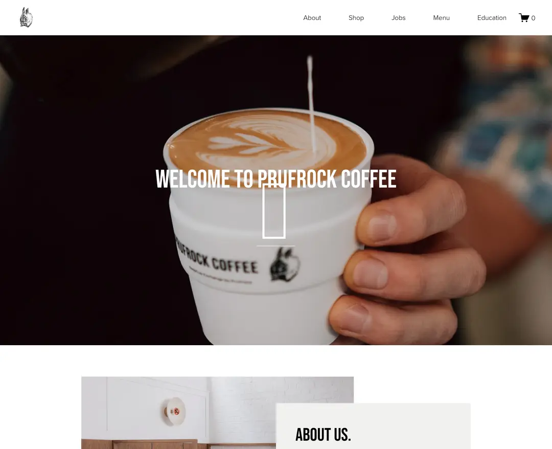 Prufrock Coffee — 카페/음식 쇼핑몰 웹사이트 디자인 레퍼런스