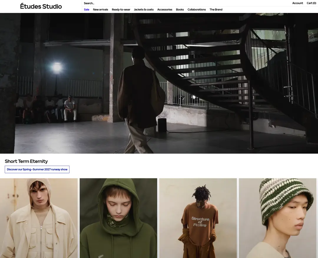 Études Studio — 패션 쇼핑몰 웹사이트 디자인 레퍼런스