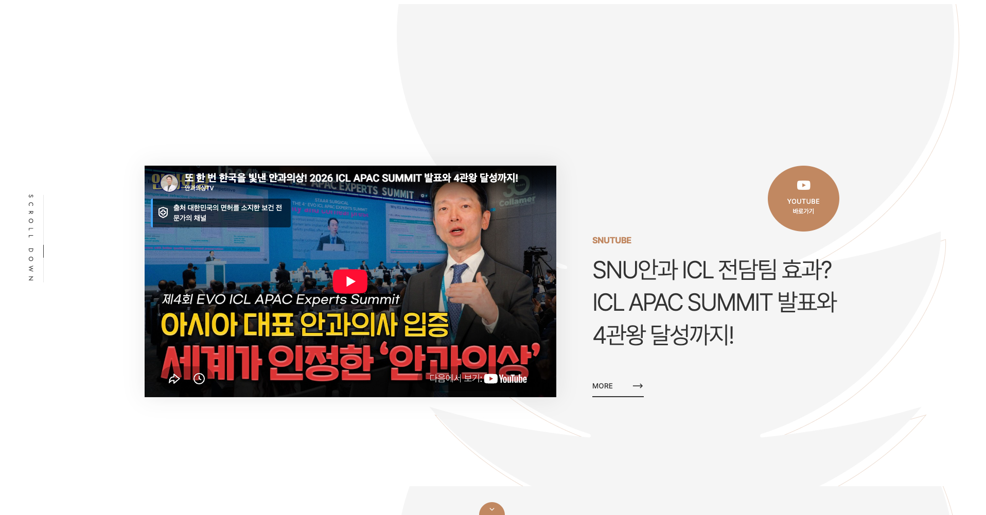 SNU안과 — 병원/의료 랜딩페이지 웹사이트 디자인 레퍼런스 스크린샷 7