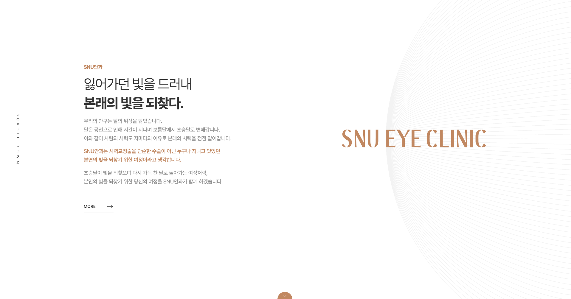 SNU안과 — 병원/의료 랜딩페이지 웹사이트 디자인 레퍼런스 스크린샷 2