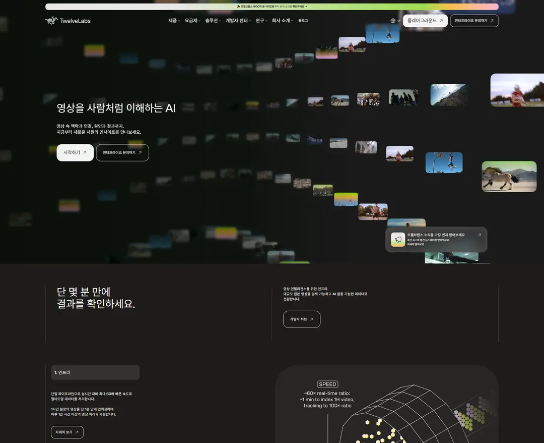 TwelveLabs — IT/스타트업 플랫폼 웹사이트 디자인 레퍼런스