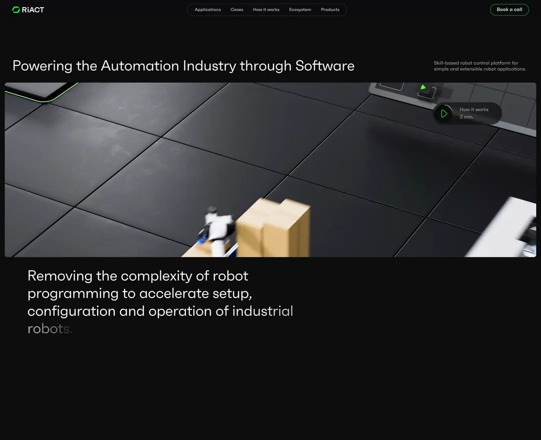 RiACT — IT/스타트업 플랫폼 웹사이트 디자인 레퍼런스