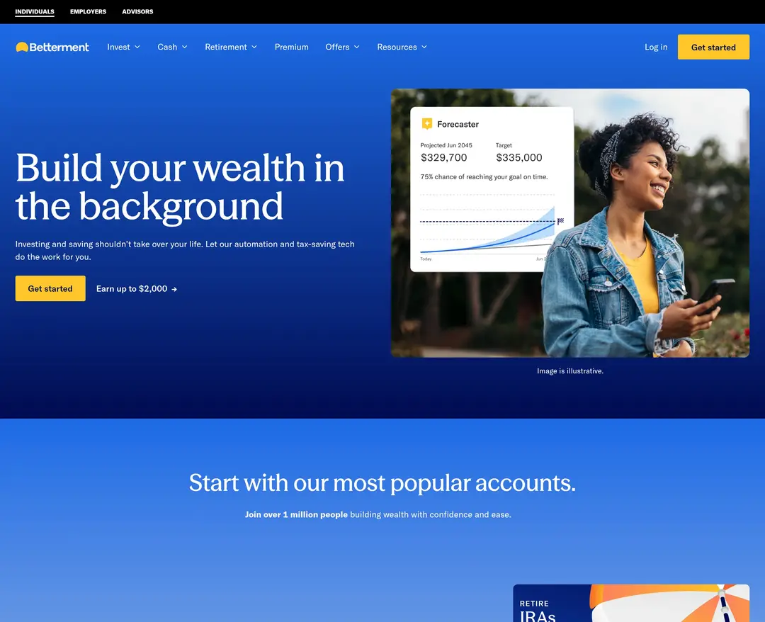 Betterment — 금융/부동산 플랫폼 웹사이트 디자인 레퍼런스