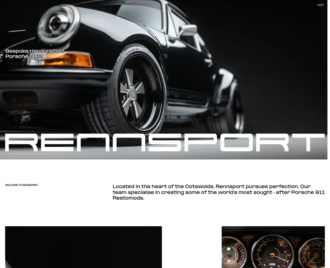 Rennsport — 기타 소개 웹사이트 디자인 레퍼런스
