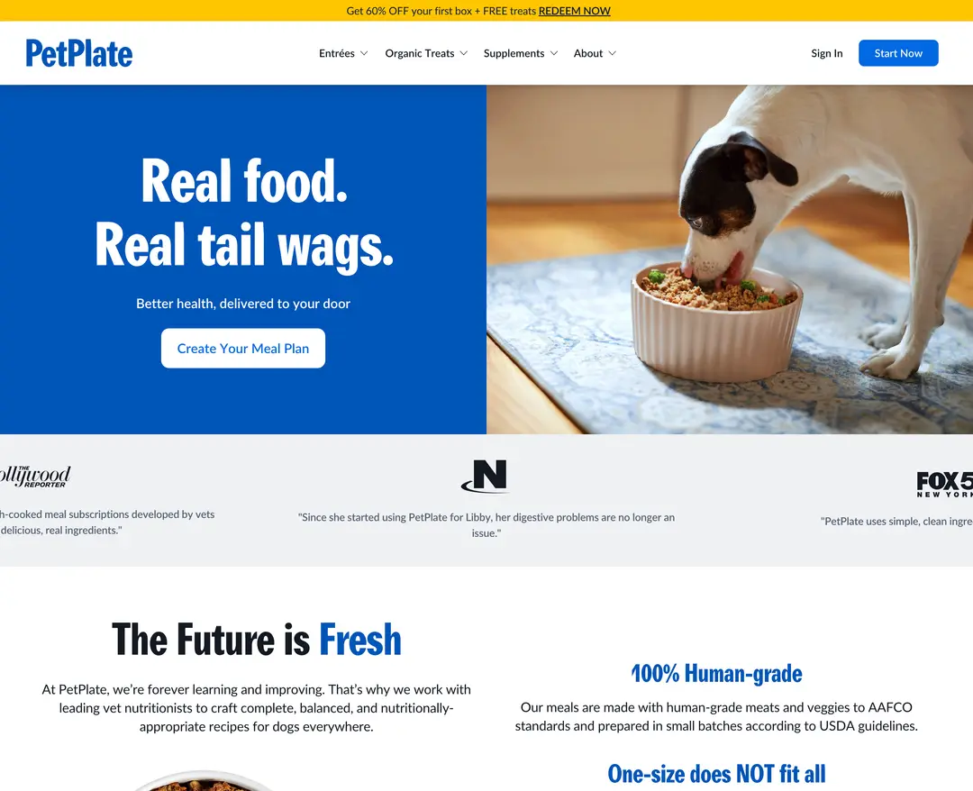 PetPlate — 반려동물 쇼핑몰 웹사이트 디자인 레퍼런스