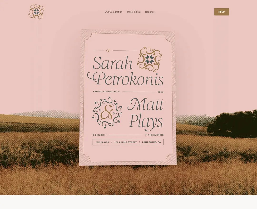 Sarah & Matt — 라이프스타일 랜딩페이지 웹사이트 디자인 레퍼런스