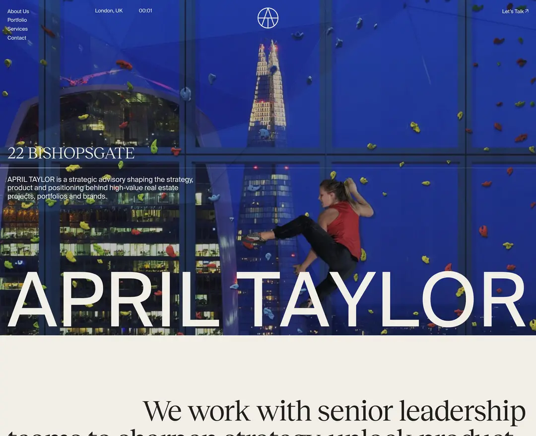 April Taylor — 금융/부동산 소개 웹사이트 디자인 레퍼런스
