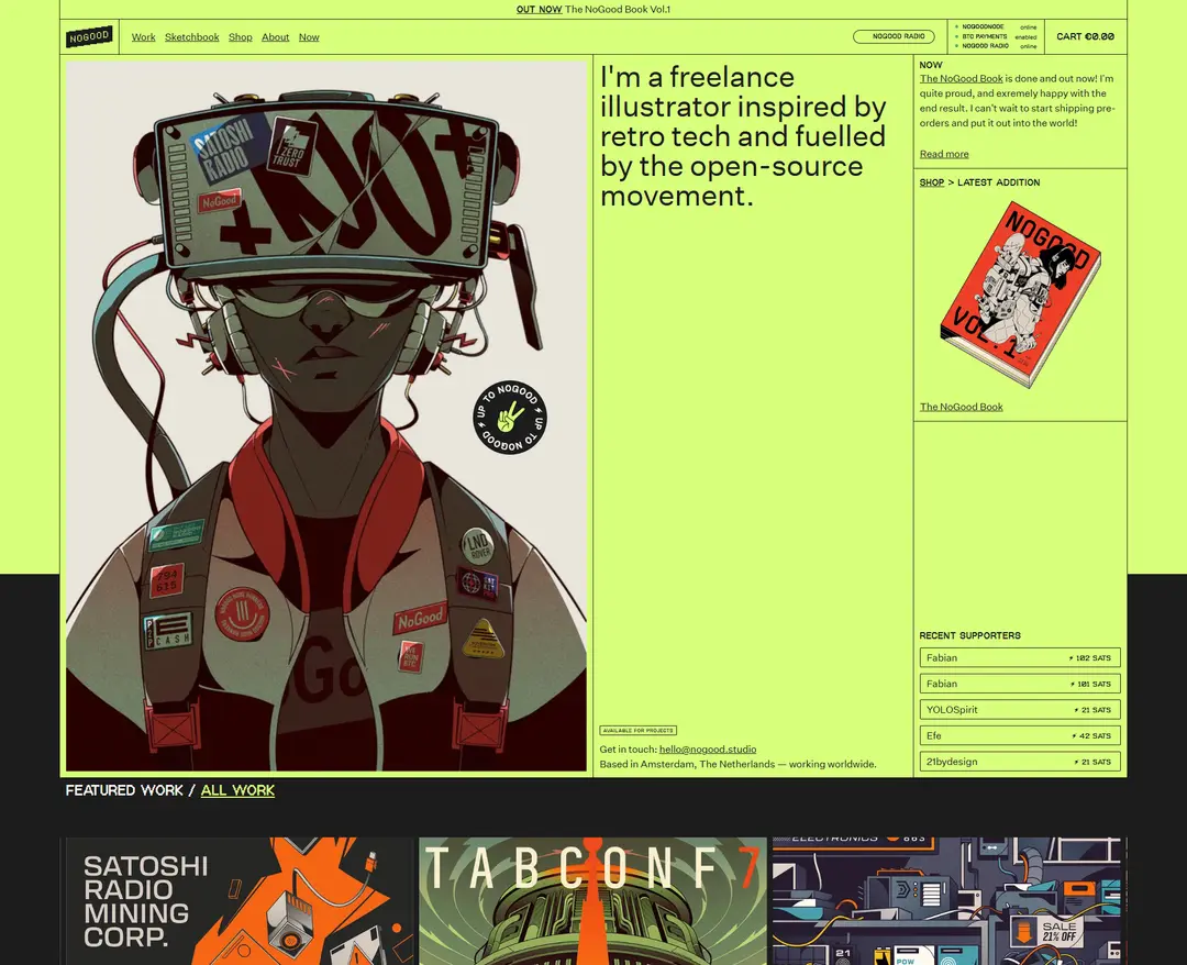 NoGood — IT/스타트업 포트폴리오 웹사이트 디자인 레퍼런스