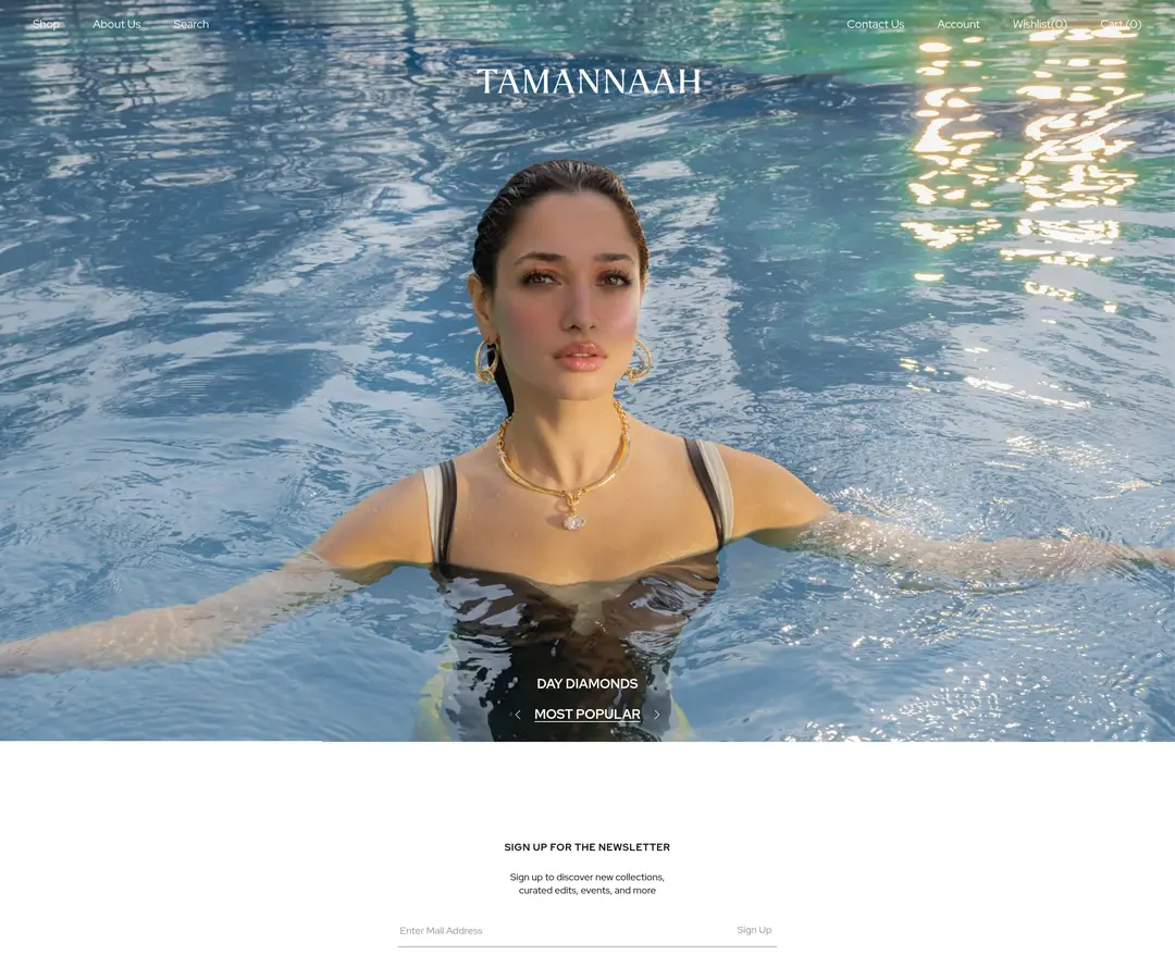 Tamannaah Bhatia Studioz — 패션 쇼핑몰 웹사이트 디자인 레퍼런스