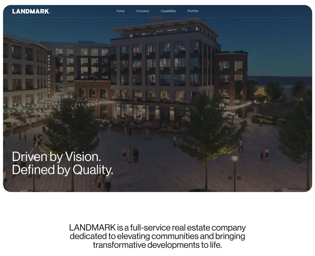 LANDMARK Real Estate — 금융/부동산 소개 웹사이트 디자인 레퍼런스