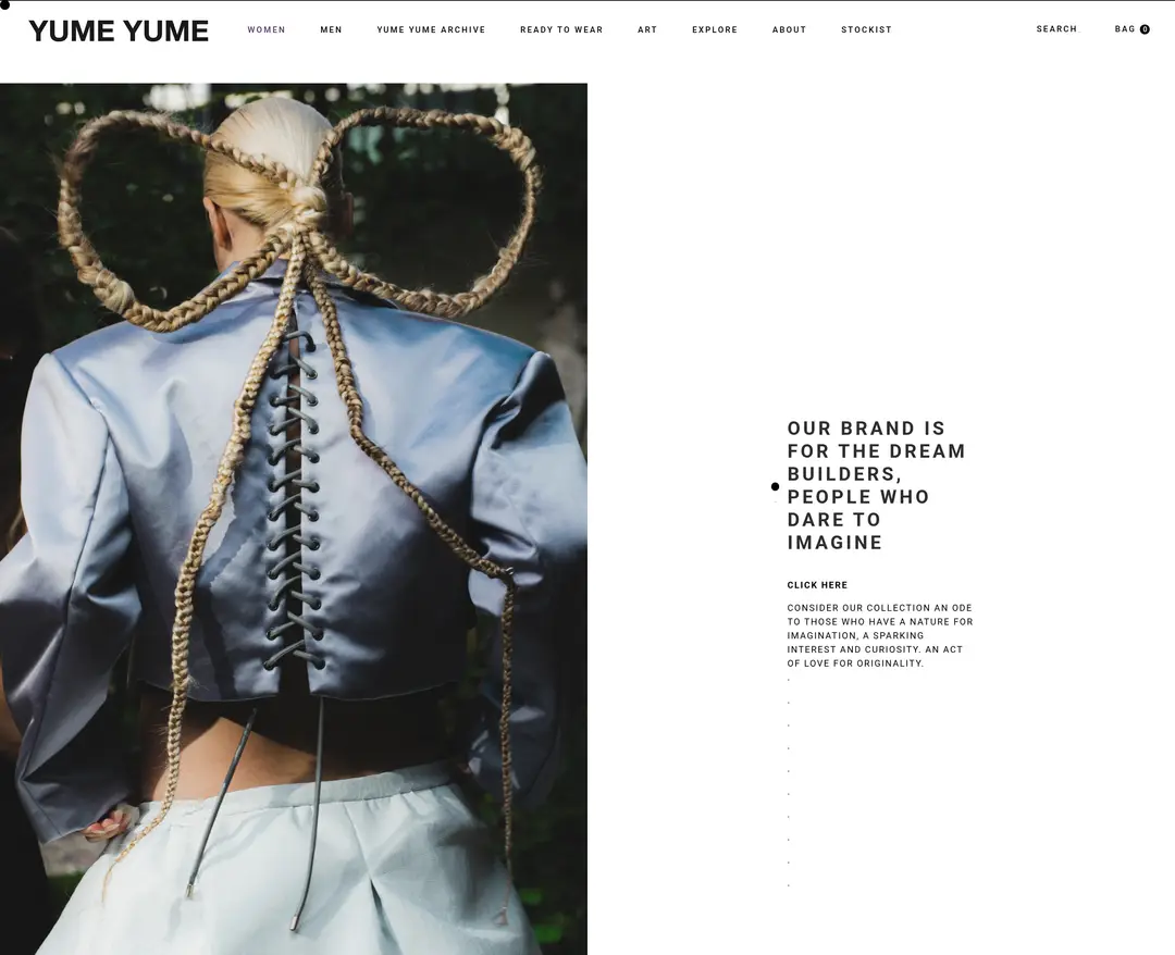 YUME YUME — 패션 쇼핑몰 웹사이트 디자인 레퍼런스