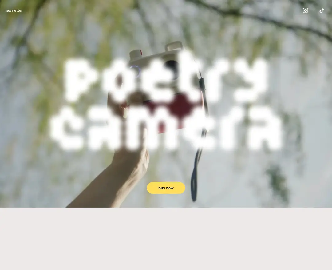 Poetry Camera — 기타 쇼핑몰 웹사이트 디자인 레퍼런스