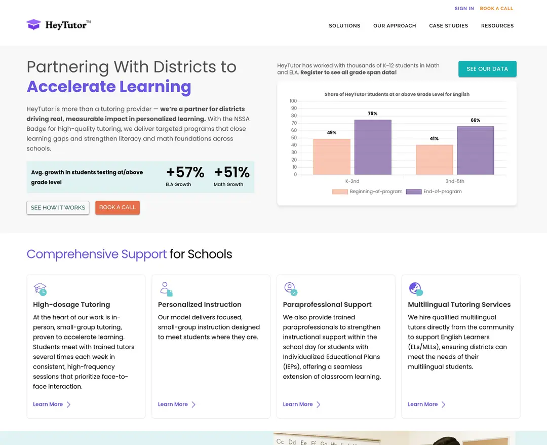 HeyTutor — 교육 소개 웹사이트 디자인 레퍼런스