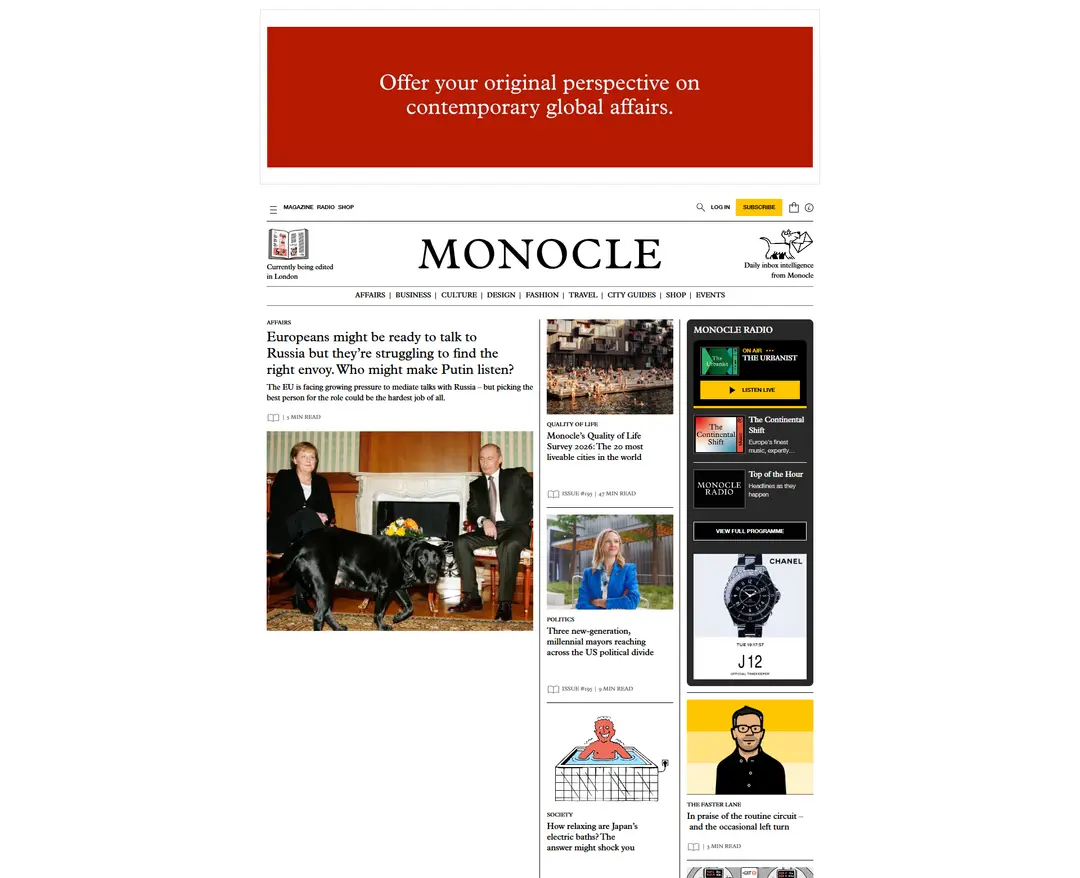 Monocle — 기타 콘텐츠 웹사이트 디자인 레퍼런스