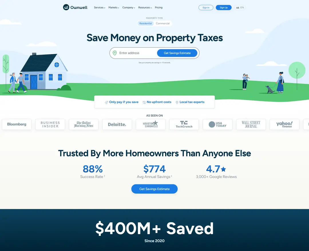 Ownwell — 금융/부동산 플랫폼 웹사이트 디자인 레퍼런스