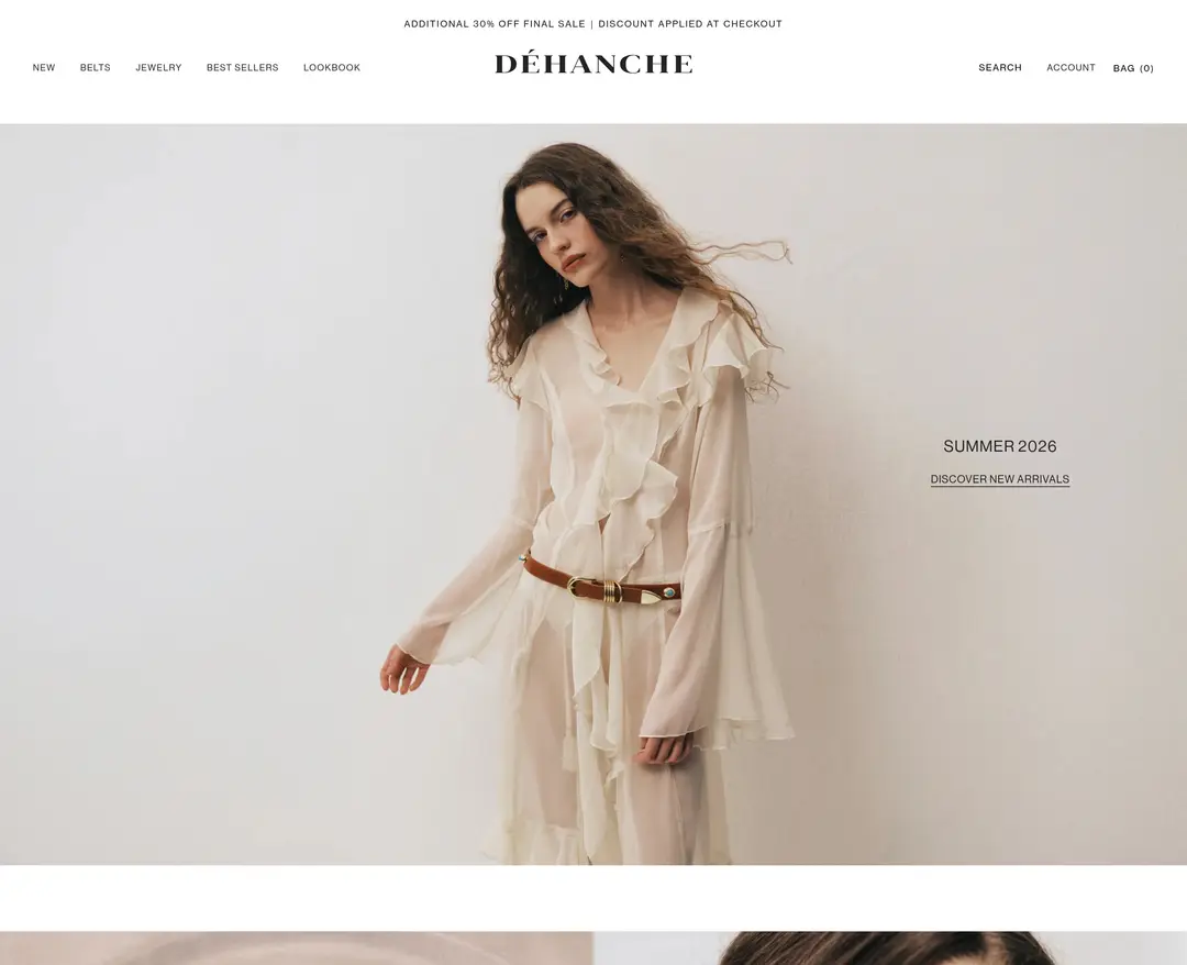 Déhanche — 패션 쇼핑몰 웹사이트 디자인 레퍼런스