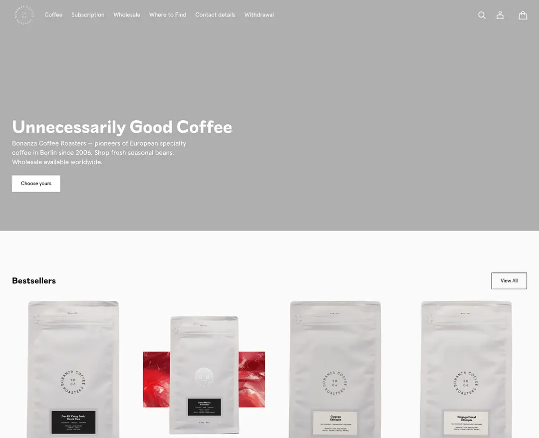 BONANZA COFFEE ROASTERS — 카페/음식 쇼핑몰 웹사이트 디자인 레퍼런스