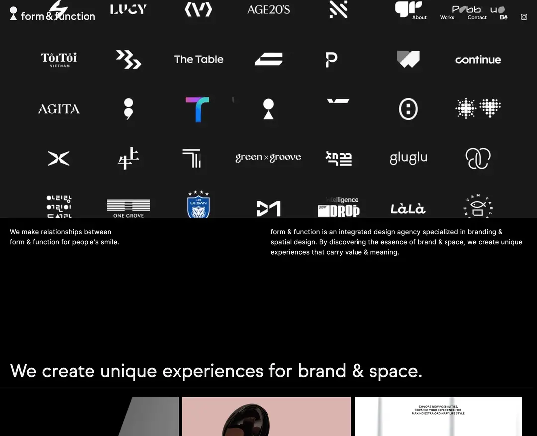 form & function — 기타 소개 웹사이트 디자인 레퍼런스