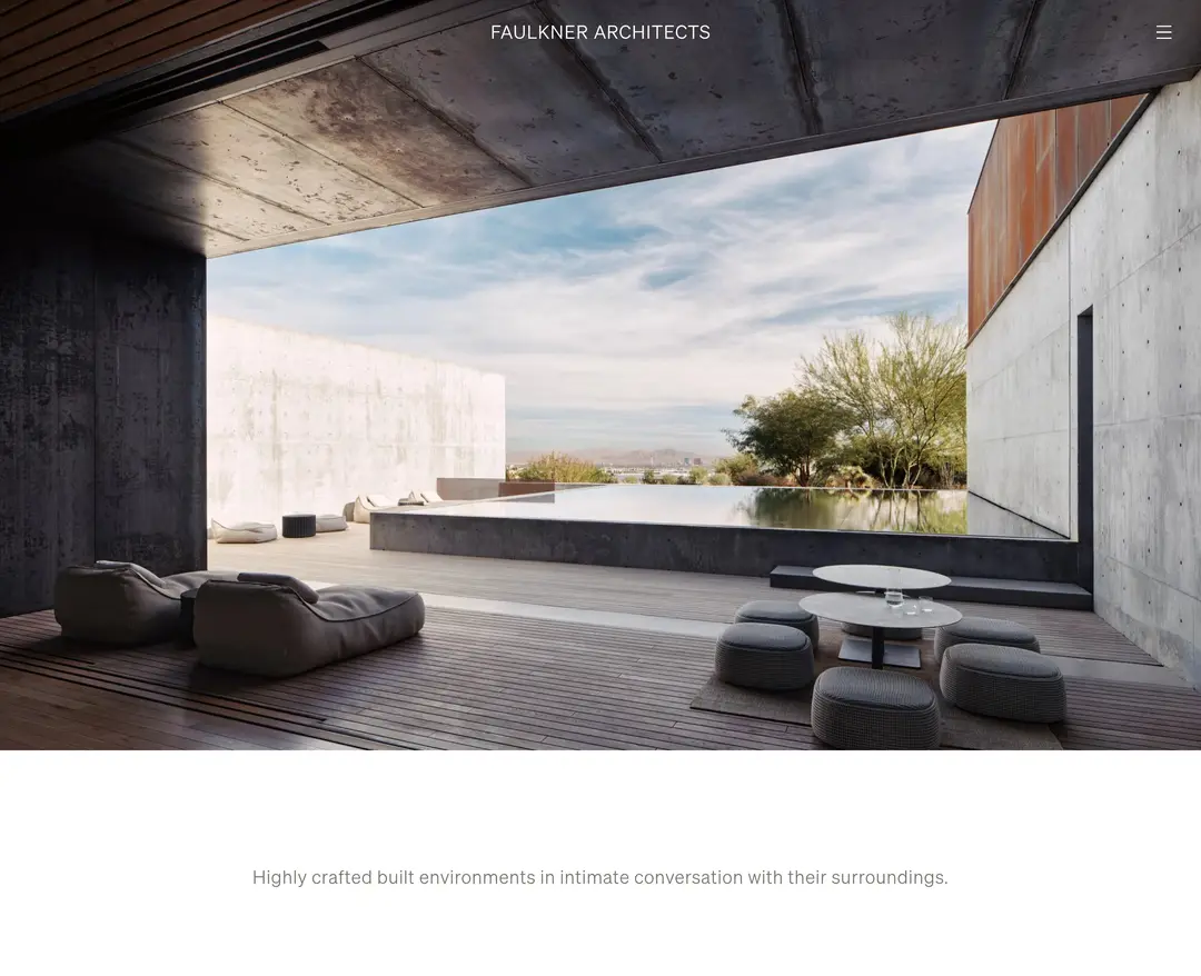 Faulkner Architects — 인테리어/가구 포트폴리오 웹사이트 디자인 레퍼런스