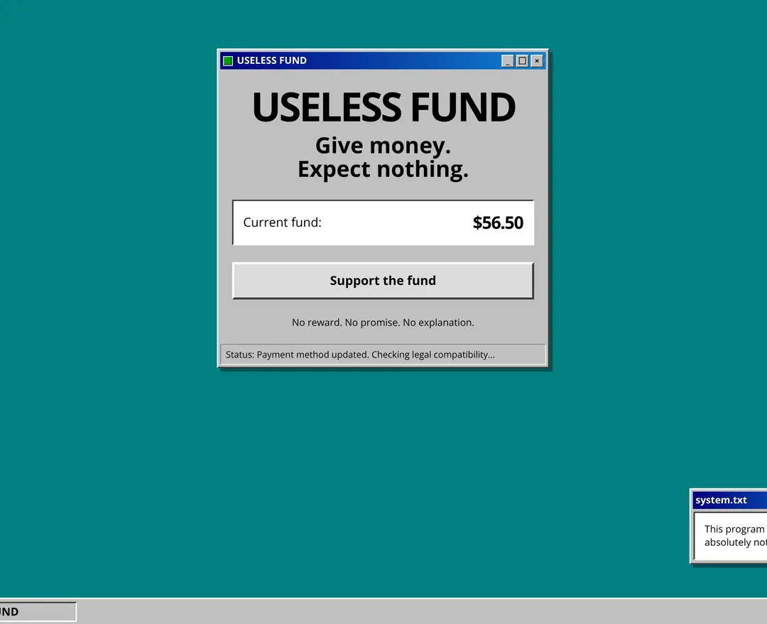 The Useless Fund — 기타 랜딩페이지 웹사이트 디자인 레퍼런스